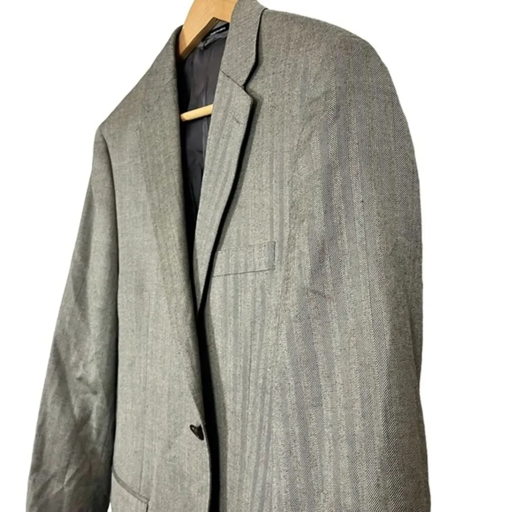 Lauren Ralph Lauren Slim Men's Herringbone Silk Wool 2 Button Blazer Jacket 40 L